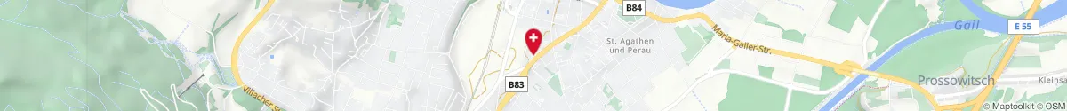 Kartendarstellung des Standorts für Perau Apotheke in 9500 Villach
